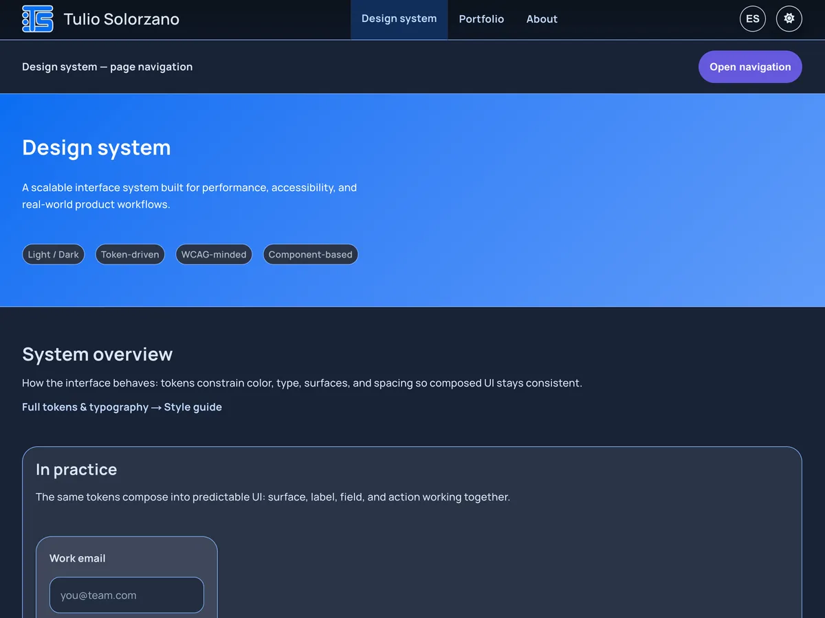 Design System Dark Mode Screenshot - Desktop Web - English