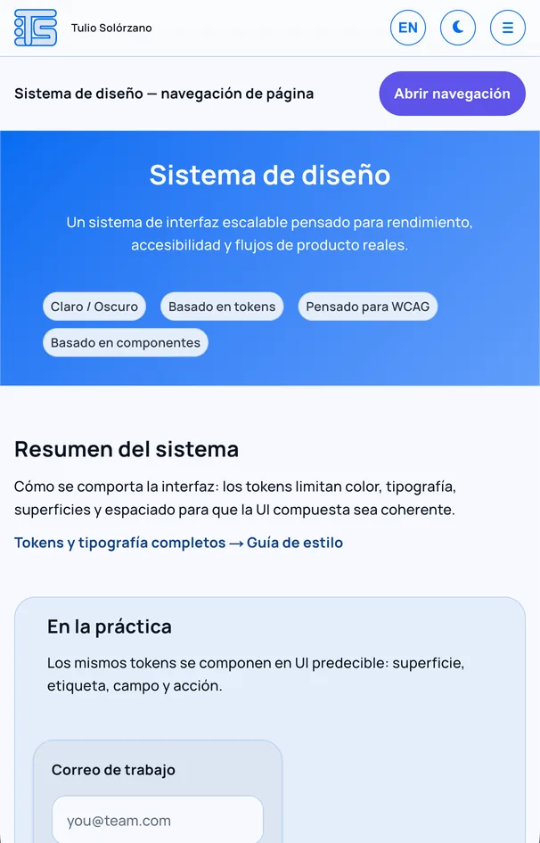 Design System Light Mode Screenshot - Mobile Web - Spanish